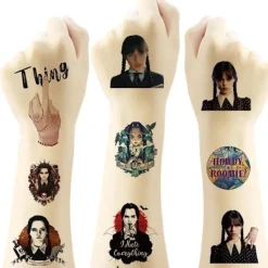 Estone 20 st Onsdag Addams Temporär Tatuering Klistermärke Godispåse Förmåner> Smink