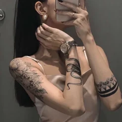 5 st orm tatuering klistermärken svart och vit färg tillfällig överföringstatuering> Smink