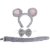 3 st Plysch Mus Kostym Pannband med Öron, Fluga & Svans – Söt Tecknad Djuraccessoar för Halloweenfest Cosplay Utklädning för Vuxna> Tillbehör