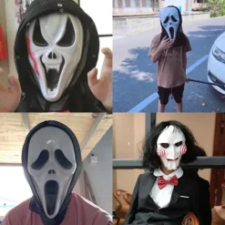 2 st Retro Gyllene Jason Mask Grimaser Skrik Halloween Läskig Mask-FY> Masker