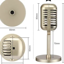 FMYSJ 4 st Retro Mikrofonrekvisita Modell Vintage Mikrofon Antik Mikrofon Leksaksmikrofon Scenbord (FMY)><noscript><img width=