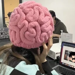 FMYSJ 1 st Rolig Stor Hjärna Hatt för Kvinnor - Nyckfull Hjärnblomma Design, Lättviktig Varm Vinterhatt, Ljusrosa Halloween Kostymtillbehör & Ca (FMY) 1pc | Fyndiq> Huvudbonader