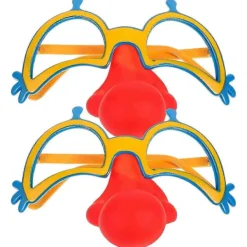 9393114884552 2 st Roliga Clown Glasögon Rekvisita Nyhet Clown Glasögon med Näsa för Halloweenfest> Tillbehör