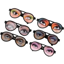 6 st Roliga Glasögon med Ögon Festglasögon för Barn Vuxna (Slumpmässigt Mönster)><noscript><img width=