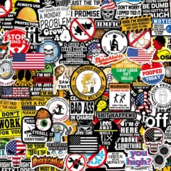 W 150 st roliga klistermärken för verktygslåda, hjälm, vinyldekaler för män, 100 % NYA [F]> Huvudbonader