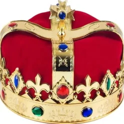 2 ST Roliga Partyhattar - Kunglig Juvelprydd Krona Kostymhatt för Barn och Vuxna, Födelsedagsfest eller Firande> Huvudbonader