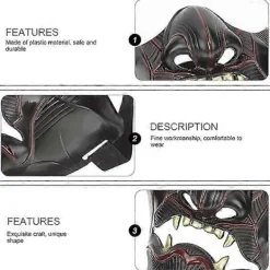 1 st Samurai Mask Ghost of Tsushima Mask Ond Demon Kabuki Samurai Oni Mask för Halloweenfestrekvisita><noscript><img width=