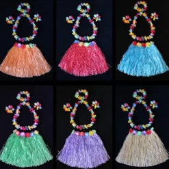 5 st/ set Hawaii Fancy Dress Gräskjol RÖD><noscript><img width=