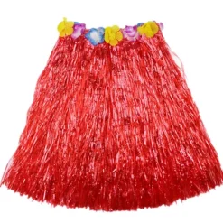 5 st/ set Hawaii Fancy Dress Gräskjol RÖD><noscript><img width=