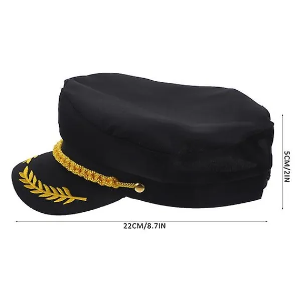 1 st sjökaptenhatt broderad marin cosplay vuxen kapten> Huvudbonader