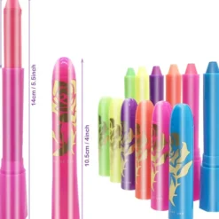 12 st Självlysande Ansikts- och Kroppsfärg, UV Svart Ljus Självlysande Sminkset><noscript><img width=