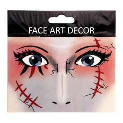 4 st skrämmande ansiktsstickers ögonstickers Halloween kostymfest S><noscript><img width=