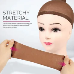 6 st Strumpor Peruk Mössor Ljus Brun Peruk Mössa För Spets Fram Peruk Silke Foder Väva Peruk Mössa Nät> Peruker