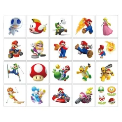20 st Super Mario Temporära Tatueringar Klistermärken Godisväska Favörer{AZC}> Smink