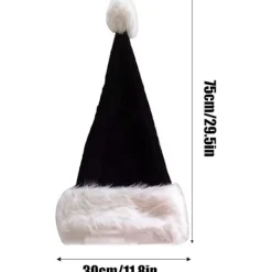 2 st svart tomteluva - Vuxen Deluxe svart och vit jultomteluva 2-pack><noscript><img width=