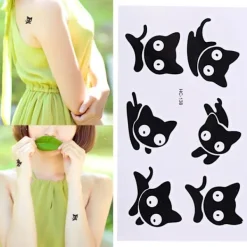 1 st Svart Vattentät Temporär Tatuering Klistermärke på Kropp Ben Vattenöverföring Sexig Spetsstrumpa Falsk Flash Tatuering för Flicka Kvinnor> Smink