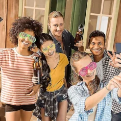 12 st 80-tals Party Solglasögon med Spjälor i Neonfärger, Ljusa Färger><noscript><img width=