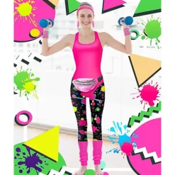 7 st 80-tals Träningsdräkt 80-tals Set 80-tals 90-tals Gymnastikdräkt Leggings Pannband Armband Benvärmare Örhängen Midjeväska Stänk Tryck Large | Fyndiq><noscript><img width=