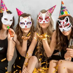 10 st Therian Mask Katt Räv Mask Therian Halloween Mask Therian kostym för barn Vuxna Tom mask för semesterfest & Therian><noscript><img width=