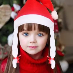 3 st Tomteluvor med Flätor och Band Mjuk Plysch Julhatt Tomte Julhatt Julfesthattar för Unisex Julfest Julklappar Nyårsfest><noscript><img width=