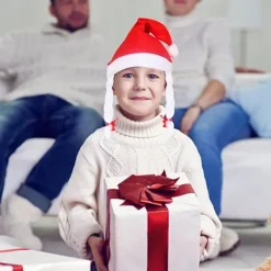 3 st Tomteluvor med Flätor och Band Mjuk Plysch Julhatt Tomte Julhatt Julfesthattar för Unisex Julfest Julklappar Nyårsfest><noscript><img width=