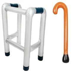 2 st Uppblåsbar Rollator och Käpp Blås Upp Nyhet Utklädnad Prop Tillbehör-WELLNGS><noscript><img width=