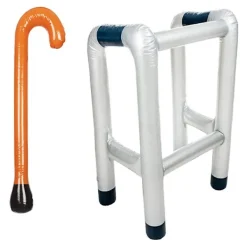2 st Uppblåsbar Rollator och Käpp Blås Upp Nyhet Utklädnad Prop Tillbehör-WELLNGS><noscript><img width=