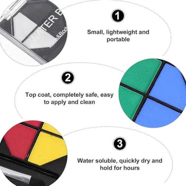 1 st Vattenlöslig Ansiktsfärg Smink Ansiktsmålning Maskerad Kroppsfärg> Smink