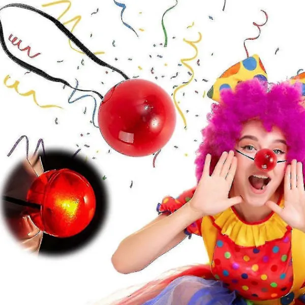 3 st Vuxen Barn Ljus Lysande Röd Näsa Led Clown Näsa Utklädningsrekvisita Scenrekvisita, 100% Helt Ny> Tillbehör