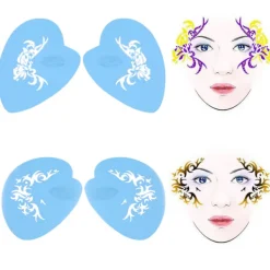 7 Stilar Återanvändbar Ansiktsmålningsstencil Set Blomma Fjäril Kroppsmålningsmall><noscript><img width=