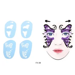 6 stilar/set Återanvändbar Ansiktsmålning Schablon Tatuering Verktyg><noscript><img width=