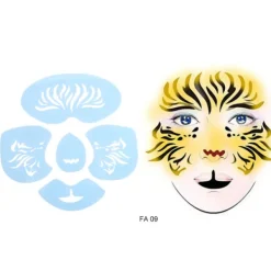 6 stilar/set Återanvändbar Ansiktsmålning Schablon Tatuering Verktyg><noscript><img width=