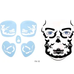 6 stilar/set Återanvändbar Ansiktsmålning Schablon Tatuering Verktyg><noscript><img width=