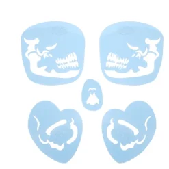 6 stilar/set Återanvändbar Ansiktsmålning Schablon Tatuering Verktyg><noscript><img width=