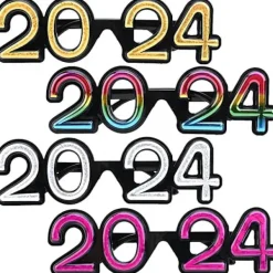 4 stycken 2024 tredimensionella Nyårsglasögon, utsökta fotorekvisita för nyårsfestglasögon Fr> Tillbehör