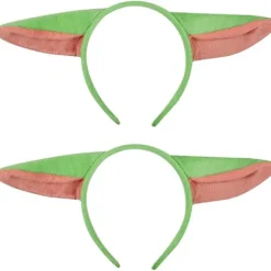 2 Stycken Alien Pannband Stora Gröna Öron Pannband Nyhet Halloween Pannband Party Tillbehör för Alien Tema Fest Halloween Födelsedag> Huvudbonader