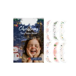 unbranded 6 Stycken Avtagbara Ansiktsdekorationsklistermärken Juldesign Snabb Applicering Festligt Kul> Smink