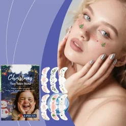 unbranded 6 Stycken Avtagbara Ansiktsdekorationsklistermärken Juldesign Snabb Applicering Festligt Kul> Smink