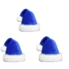 (3 stycken blå) Tomteluva Julhatt, Bekväm Sammet Tomteluva, Tjock Päls Tomte, Tomteluva, Tjock Chris> Huvudbonader