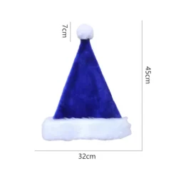 (3 stycken blå) Tomteluva Julhatt, Bekväm Sammet Tomteluva, Tjock Päls Tomte, Tomteluva, Tjock Chris> Huvudbonader
