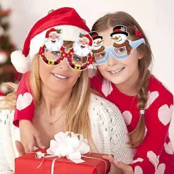 24 stycken glittriga julglasögon med dekorationer för julklappar><noscript><img width=