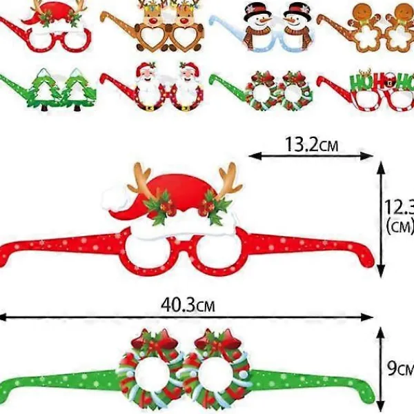 24 stycken glittriga julglasögon med dekorationer för julklappar> Tillbehör