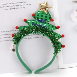 2 stycken gröna julgran hårband med ljus><noscript><img width=