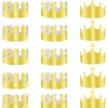 36 stycken gyllene kungakronor guldfolie papper party krona hatt mössa för födelsedagsfirande babyshower fotorekvisita (guld)> Huvudbonader