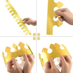36 stycken gyllene kungakronor guldfolie papper party krona hatt mössa för födelsedagsfirande babyshower fotorekvisita (guld)> Huvudbonader