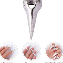 10 stycken Halloween-kostymklor Falska nagelringar Retro fingerklor Fingertopp nagelkonstdekoration> Tillbehör