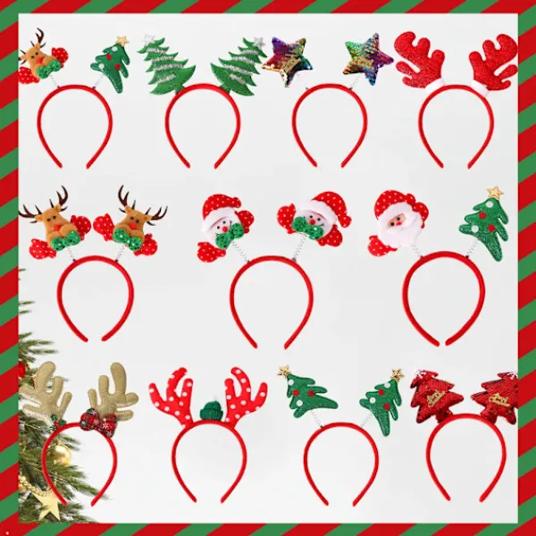 12 stycken juldiadem - Juldekorationer - Viktiga tillbehör för julfesten> Tillbehör