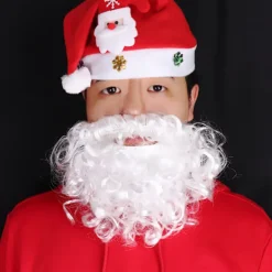 ATELA 2 stycken julskägg Fejkvita skägg Tomteskägg Julfesttillbehör Skäggtillbehör><noscript><img width=