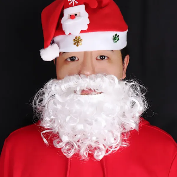 2 stycken julskägg Vita falska skägg Tomteskägg> Tillbehör