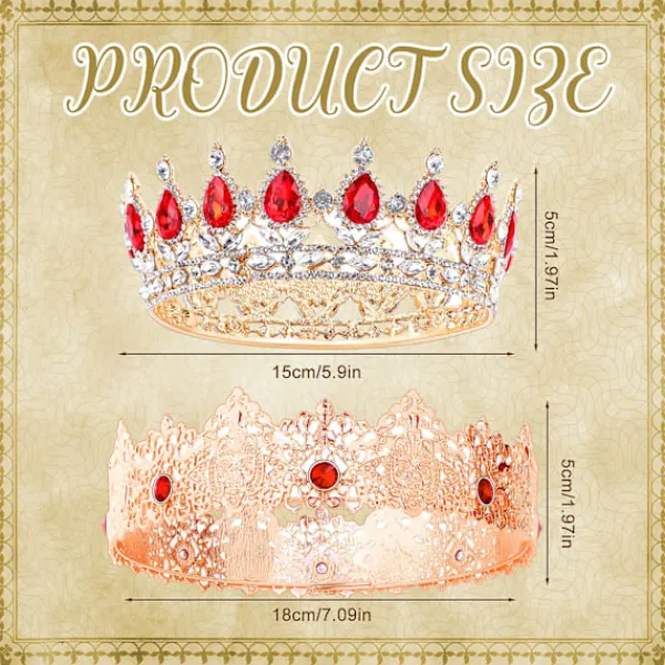 2 stycken kungliga kronor för balen, kungakronor för män> Huvudbonader